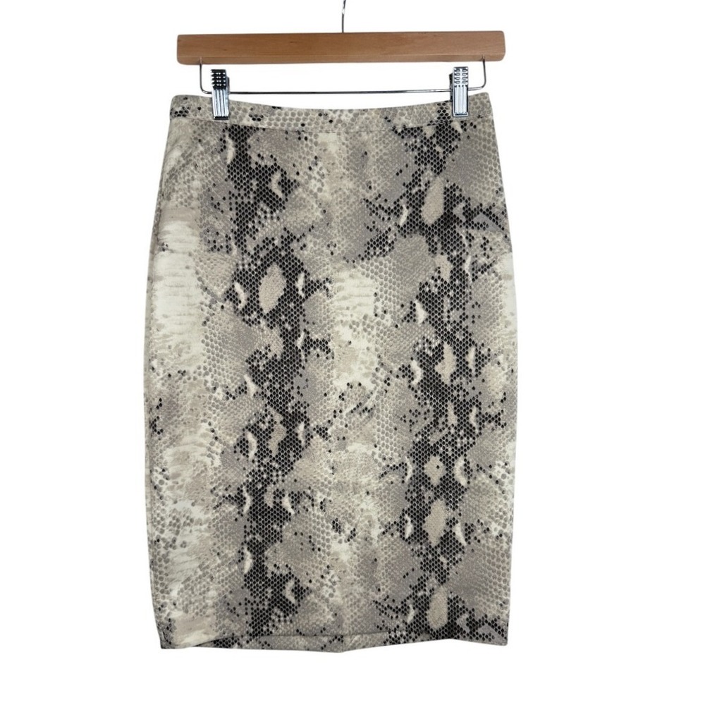 THE LIMITED Womens Beige and Grey Snake Print Pencil Skirt Size 2